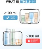 BAGSMART Clear Toiletry Bag, 2 Pack TSA Approved Travel Toiletry Bag Carry on Travel Accessories Bag Airport Airline Quart Size Bags Water Repellent Makeup Cosmetic Bag for Women (Black-2pcs) - Image 7