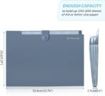 SKYDUE Expanding File Organizer with 8 Pockets, Accordion File Folders with Labels, Portable Document Paper Bill Receipt Organizer, Home College School Office Supplies, Letter Size, Blue - Image 6