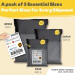 Shipping Bags (30 Pack) with Label Pouch - 8x12, 10x14 & 12x16 - Poly Mailers for Clothes, Self-Seal Plastic Mailing Envelopes - Tear & Water-Resistant Packaging Bags for Clothing, Not Padded - Image 3