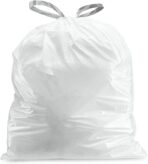 Plasticplace Custom Fit Trash Bags, Compatible with Simplehuman Code R (100 Count) White Drawstring Garbage Liners 2.6 Gallon/ 10 Liter 16.5" x 18" - Image 4
