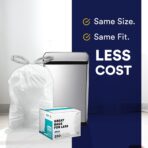 Plasticplace Custom Fit Trash Bags, Compatible with Simplehuman Code R (100 Count) White Drawstring Garbage Liners 2.6 Gallon/ 10 Liter 16.5" x 18" - Image 8