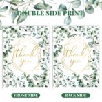 Whaline Thank You Merchandise Bag with Die Cut Handle Plastic Greenery Leaves Theme Boutique Bags 12 x 16 Inch Bulk Thank You Gift Bags for Wedding Birthday Baby Shower Party Shopping Retail 50 Pack - Image 4