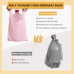 Plastic Bags 50pack 12.5×22×5.51" with Handles T-shirt Bags for Retail Shopping and Food Heavy Duty - Image 6