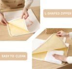 WiNDANCE Wide Zipper Access Beeswax Bread Bags for Homemade Bread - 2 Packs XL Reusable Organic Beeswax Linen Cotton Sourdough Bag, Homesteading Essentials Sourdough Bags with Zip to Keep Fresh - Image 3