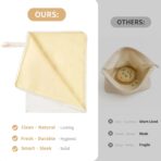 WiNDANCE Wide Zipper Access Beeswax Bread Bags for Homemade Bread - 2 Packs XL Reusable Organic Beeswax Linen Cotton Sourdough Bag, Homesteading Essentials Sourdough Bags with Zip to Keep Fresh - Image 6