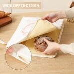 WiNDANCE Wide Zipper Access Beeswax Bread Bags for Homemade Bread - 2 Packs XL Reusable Organic Beeswax Linen Cotton Sourdough Bag, Homesteading Essentials Sourdough Bags with Zip to Keep Fresh - Image 7