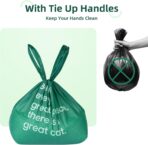 125 Count Cat Poop Bags with Handles, Disposable Litter Bags for Pet Poop, Extra-Thick Kitty Cat Waste Bags Easy Tie Leak-Proof Strengthen Unscented (Made of 70% Recycled Plastic) - Image 3