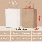 Uniqora 20-1000PCS Custom Printed Kraft Paper Bags,Personalized Retail Gift Bags with Logo, Thank You Bag for Party,Small Business, 7.87x4.33x10.63 Inch Medium Size, Custom Gift Bags with Handles - Image 3
