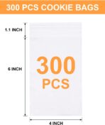 300 Pcs Self Adhesive Cookie Bags, 4x6 Inches Self Sealing Cellophane Bags, Clear Resealable Cellophane Bag for Packaging, Cookies, Gifts, Candy, Food - Image 3