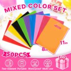 ANZNKU 50 PCS Multicolor Party Favor Bags 8"x11", Goodie Bag for Candy Jewelry Thank You Treat Craft Easter Eggs, Plastic Gift Bags with Handles for Birthday, Wedding, School Events & Small Business - Image 3