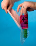 12" x 15" x 2 mil Clear Plastic Zip Top Specimen Bag with Paperwork Pouch, 2-Color Biohazard Symbol & Processing Checkboxes (Case of 500) - Image 3