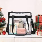 BAGAIL Clear Bags 12x6x12 Stadium Approved Clear Tote Bag with Zipper Closure Crossbody Shoulder Bag with Adjustable Strap - Image 3