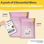 Shipping Bags (12 Pack) with Label Pouch - 14x18 & 18x24 - Poly Mailers for Clothes, Self-Seal Plastic Mailing Envelopes - Tear & Water-Resistant Packaging Bags for Clothing, Not Padded - Image 3