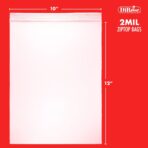 Zip Bags Clear Plastic With Zipper Seal - By DiRose | Resealable, Strong, Thick, Sturdy| For Organizing, Travel, Shipping, Packaging, and Storage | 10X12 | 100 Pack - Image 3