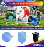 OKKEAI 8 Gallon Kitchen Trash Bags Blue Garbage Bags Strong 30L Trash Can Bags Medium Wastebasket Bin Liners for Home Office, Lawn,Bathroom,60 Count (Fits 7-10 Gallon Bins) - Image 3