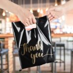 100 Pack Thank You Bags for Small Business, 9 x 12 Inch Plastic Shopping Bags with Handles Retail Merchandise Bag Extra Thick Gift Bag Bulk (Black) - Image 5