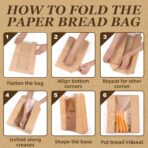 FUNFERY 30 Pcs Sourdough Bread Bags for Home Made Bread Sourdough,Large Paper Bags for Breads Gifting with Window & Cute Seal Stickers,Loaf Bags for Bakery Packaging and Storage(12.79"x8.26"x3.54") | breathable material, cute sticker - Image 9