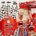 108PCS Race Car Party Favors - Themed Birthday Goodie Bags with Party Straws, Bubble Slap Bracelets, DIY Car Stickers, Pencil Caps - Image 6