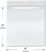 Plymor 4" x 4" (Pack of 100), 8 Mil Extra Thick Heavy Duty Zipper Reclosable Plastic Bags - Image 3