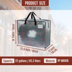 VENO 4 Pack Heavy Duty Moving Bags, Storage Bags, Packing Supplies, Top Zipper, Storage Totes for Camping, Clothes, Bedding, Comforters, Pillows (22 Gallon Clear, 4 Pack) - Image 4