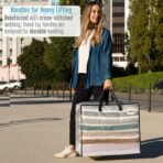 VENO 4 Pack Heavy Duty Moving Bags, Storage Bags, Packing Supplies, Top Zipper, Storage Totes for Camping, Clothes, Bedding, Comforters, Pillows (22 Gallon Clear, 4 Pack) - Image 5