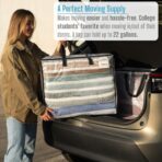 VENO 4 Pack Heavy Duty Moving Bags, Storage Bags, Packing Supplies, Top Zipper, Storage Totes for Camping, Clothes, Bedding, Comforters, Pillows (22 Gallon Clear, 4 Pack) - Image 7