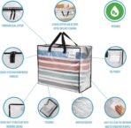 VENO 4 Pack Heavy Duty Moving Bags, Storage Bags, Packing Supplies, Top Zipper, Storage Totes for Camping, Clothes, Bedding, Comforters, Pillows (22 Gallon Clear, 4 Pack) - Image 8