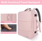Taygeer Travel Backpack for Women, Carry On Backpack with Water Bottle Pocket & Shoe Pouch, TSA 15.6inch Laptop Mochila Flight Approved, Nurse Bag Casual Daypack for Weekender Business Hiking, Pink - Image 9
