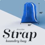 Handy Laundry Bag Shoulder Strap Extra Large - Drawstring Locking Closure, Durable Material, Heavy Duty Stitching, Hands Free Carrying - Perfect College Dorm (Blue, 30" x 40") - Image 3