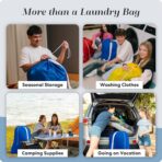 Handy Laundry Bag Shoulder Strap Extra Large - Drawstring Locking Closure, Durable Material, Heavy Duty Stitching, Hands Free Carrying - Perfect College Dorm (Blue, 30" x 40") - Image 8
