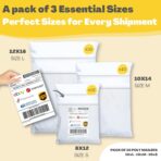 Shipping Bags (30 Pack) with Label Pouch - 8x12, 10x14 & 12x16 - Poly Mailers for Clothes, Self-Seal Plastic Mailing Envelopes - Tear & Water-Resistant Packaging Bags for Clothing, Not Padded - Image 3