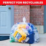 Veska 30-33 Gallon Clear Trash Bags Heavy Duty (Value Pack 100 Bags w/Ties) Large Clear Plastic Recycling Garbage Bags. Large Trash Bags 30+, 32 Gallon - Image 4