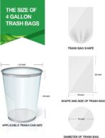 FORID Clear Small Trash Bags, 4 Gallon Garbage Bags, Wastebasket Bin Liners 220 Count Plastic Trash Bags for Bathroom Bedroom Office Garbage Can 15 Liters - Durable & Thick Trash Bag - Image 4