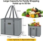 BALEINE 3Pk Reusable Grocery Bags, Foldable Shopping Bags for Groceries with Reinforced Bottom & Handles (Mosaic) - Image 4