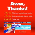 Hefty Freezer Slider Bags, Quart, 15 CT (Pack - 3) - Image 4