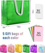 Lzerking Gift Bags with Handles 30 Pack 13x5x11in（Includes Tissue Paper） Colorful Reusable Gift Bags for Parties, Birthdays, Weddings, Holidays - Image 3