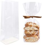 Morepack Gusseted Flat Bottom Cellophane Bags with Paper Insert 50Pcs 5x3x12 Inches Gusseted Cello Bags - Image 2