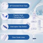 2000mL Sterile Urinary Drainage Bag, 10 Pack Overnight Catheter Bags with Anti-Reflux Drip Chamber, Professional Men Women Urine Bags with 48" Drainage Tube - Image 4
