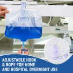2000mL Sterile Urinary Drainage Bag, 10 Pack Overnight Catheter Bags with Anti-Reflux Drip Chamber, Professional Men Women Urine Bags with 48" Drainage Tube - Image 7