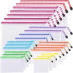 24pcs Mesh Zipper Pouch Bags - 8 Sizes Plastic Zipper Pouches for Organization, Mesh Bags with Zipper, Waterproof Clear Travel Pouches, UMETDO File Bag with Zipper for Office Supplies - Image 2