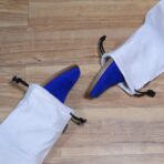 ZENPAC Cloth Shoe Bags for Travel, Beige Duster Flannel Pouch with Drawstring Closure, Washable Breathable Cotton Fabric for Luggage, 8x17, 4 Pack - Image 3