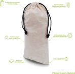 ZENPAC Cloth Shoe Bags for Travel, Beige Duster Flannel Pouch with Drawstring Closure, Washable Breathable Cotton Fabric for Luggage, 8x17, 4 Pack - Image 5