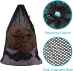 2 Pack Mesh Laundry Bags, 24 x 36 Inches Heavy Duty Drawstring Bag, Factories, College, Dorm, Travel and Apartment Dwellers, Black - Image 5
