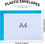 LEOBRO Plastic File Folders for Documents, 6 PCS Plastic Envelopes, Reusable Clear File Folders File Bags Document Holder, A4 Size - Image 3