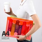 LEOBRO Plastic File Folders for Documents, 6 PCS Plastic Envelopes, Reusable Clear File Folders File Bags Document Holder, A4 Size - Image 7