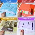 LEOBRO Plastic File Folders for Documents, 6 PCS Plastic Envelopes, Reusable Clear File Folders File Bags Document Holder, A4 Size - Image 8