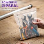 Heavy Duty Zip Seal Lock Bag 10" x 12" – 8 Mil Extra Thick Plastic Reusable Waterproof Baggies for Documents, Storing Tools, Office Item, and Kitchen Storage, Pack of 25 - Image 5