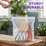 Heavy Duty Zip Seal Lock Bag 10" x 12" – 8 Mil Extra Thick Plastic Reusable Waterproof Baggies for Documents, Storing Tools, Office Item, and Kitchen Storage, Pack of 25 - Image 6