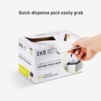 EKO 21 Gallon / 50-90 Liter, 60 Count Drawstring Trash Bags, Extra-Strong Unscented Garbage Bags, Easy-Dispense Roll for Kitchen & Household Use, Code G, White - Image 3