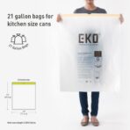EKO 21 Gallon / 50-90 Liter, 60 Count Drawstring Trash Bags, Extra-Strong Unscented Garbage Bags, Easy-Dispense Roll for Kitchen & Household Use, Code G, White - Image 7